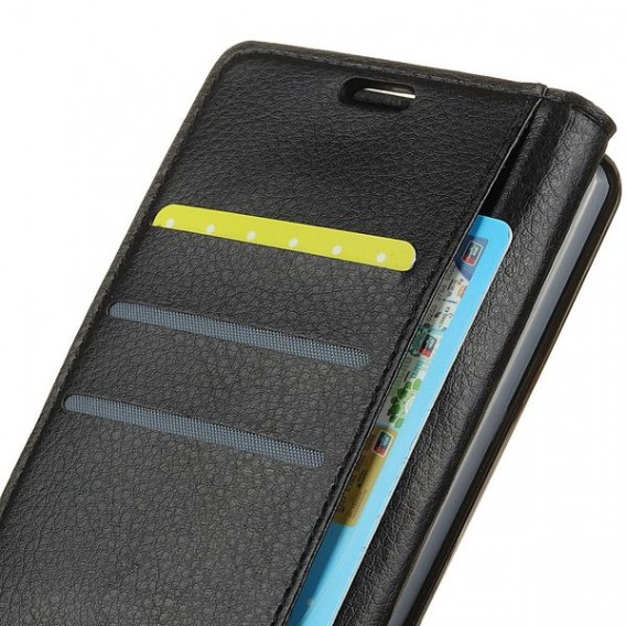Schwarz Wallet Case Tasche Huawei Honor 10