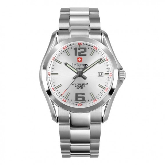 Le Temps of Switzerland "Sport Elegance Otomatik" (Metalarmband) - Ø 40,5 mm LT1080.07BS01