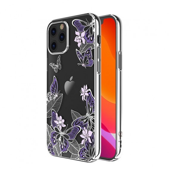 Schutzhülle mit original Swarovski-Kristallen verziert Schmetterling Handyhülle iPhone 12 Pro Max lila