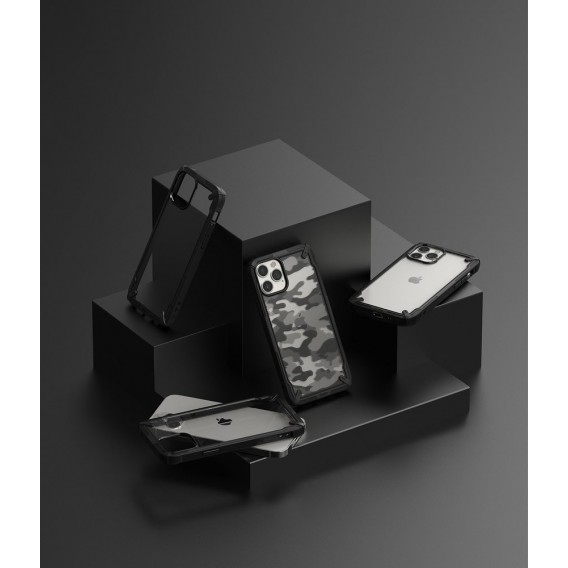 Ringke Fusion X Design Panzer Handyhülle Schutzhülle mit TPU Rahmen für iPhone 12 Pro / iPhone 12 schwarz Camo Black