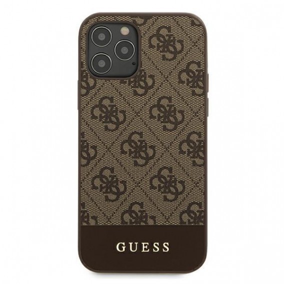 Guess iPhone 12 Pro Max 6.7  Hardcase 4G Stripe Collection braun