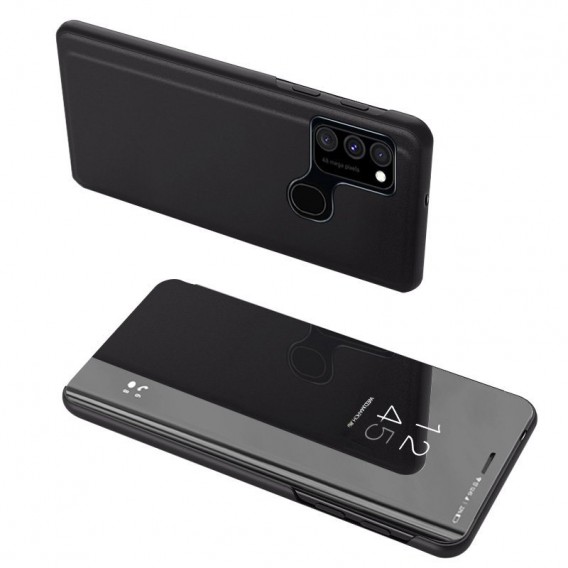 Clear View Case Cover für Samsung Galaxy A12 / Galaxy M12 schwarz