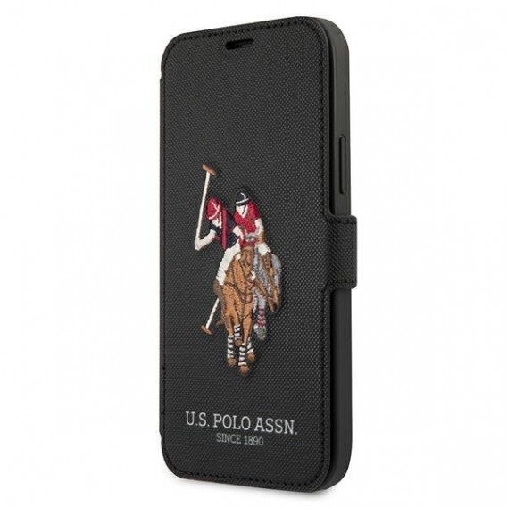 US Polo iPhone 12/12 Pro 6.1"  Buch Polo Embroidery Collection Handyhülle schwarz