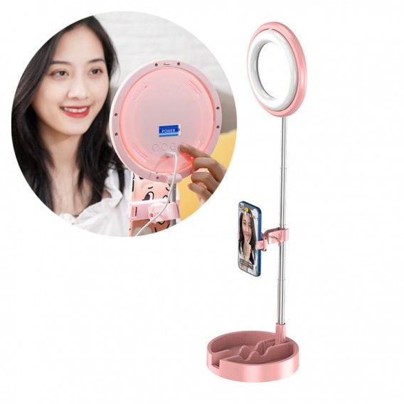 Telefonhalter Ringlicht LED-Ring Blitz für TikTok YouTube Instagram Live-Streaming rose (1TMJ pink)