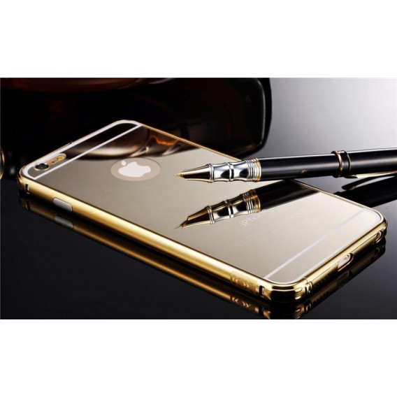 Gold LUXUS Aluminium Metall Spiegel Bumper Case iphone 6 Plus