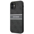 Guess iPhone 12 mini 5,4" grau / grau Hardcase 4G Stripe