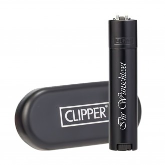 Clipper Feuerzeug Schwarz  (Auf Wunsch mit Gravur)