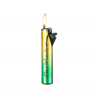 Metall Feuerzeug Reibrad SUMMER Gold und Grün  (Auf Wunsch mit Gravur)
