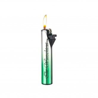 Metall Feuerzeug Reibrad SUMMER Silber und Grün  (Auf Wunsch mit Gravur)
