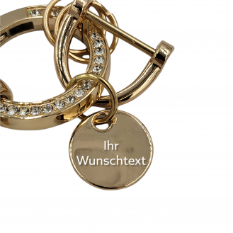 Luxus Bling Schlüsselanhänger Leder Schwarz (Auf Wunsch mit Gravur)