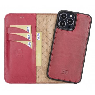 More about Bouletta Magnetische abnehmbare Handyhülle aus Leder mit RFID-Blocker für iPhone 13 Pro Max Rot
