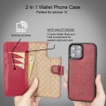 Bouletta Magnetische abnehmbare Handyhülle aus Leder mit RFID-Blocker für iPhone 13 Pro  Rot