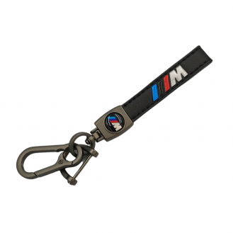 M Power Leder Schlüsselanhänger Schwarz (Auf Wunsch mit Gravur)