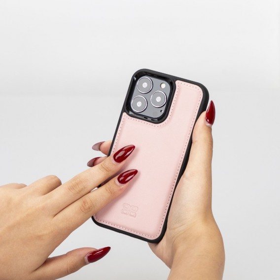 Bouletta Flex Cover Back Leder Case für iPhone 13 Pro - Pink