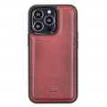 Apple iPhone 13 Pro Bouletta Leder Case mit Flexibel Back Cover - Rot