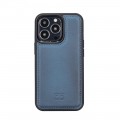 Apple iPhone 13 Pro Bouletta Flex Back Cover Leder Case  - Blau
