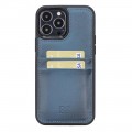 Apple iPhone 13 Pro Bouletta Flex Cover Leder Case mit Kartenfach - Blau