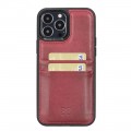 Apple iPhone 13 Pro Bouletta  Leder Case Flex Cover Back mit Kartenfach - Rot