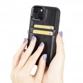 Bouletta Flex Cover Back Leder Case mit Kartenfach für iPhone 13 - Schwarz