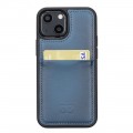 Apple iPhone 13 Mini Bouletta Flex Cover Back Leder Case mit Kartenfach - Blau