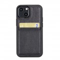 iPhone 13 Mini Bouletta Flex Cover Back Leder Case mit Kartenfach - Schwarz