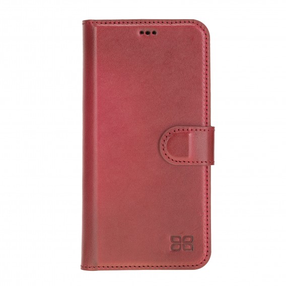 Bouletta Magnetische abnehmbare Handyhülle aus Leder mit RFID-Blocker für iPhone 12 Pro Max Rot