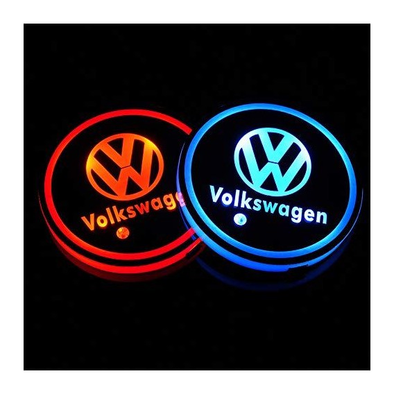 2 LED Cup Holder Halter Matte Pad Auto Flasche VW Volkswagen