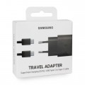 Samsung - (1m) AFC Schnell Ladegerät (3A/25W) + USB C auf USB C Ladekabel (EP-TA800XWEGWW) - Schwarz