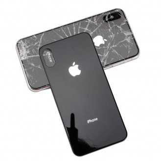 iPhone X Rückseite Backglas Akkudeckel Schwarz mit grosses Loch