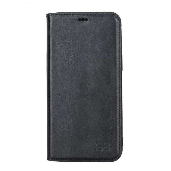 iPhone 13 Pro Slim Wallet Handyhülle aus Leder mit RFID-Blocker - schwarz