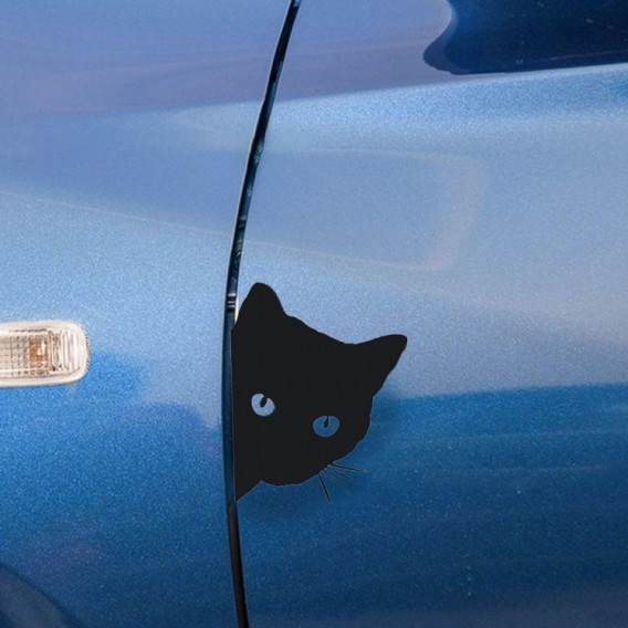 Katzenkopf Aufkleber Katze Autoaufkleber Tuning sticker film Car DIY Schwarz