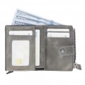 RFID Kartenhalter mit Münzfach Echt Leder Tiguan Grau