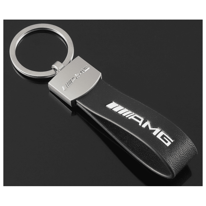 AMG Leder Schlüsselanhänger aus Schwarz (Auf Wunsch Gravur)