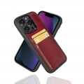 iPhone 14 Pro Max Bouletta Flex Cover Back Leder Case mit Kartenfach - Rot