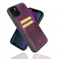 iPhone 14 Plus Bouletta Flex Cover Back Leder Case mit Kartenfach - Lila