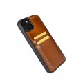 iPhone 14 Plus Bouletta Flex Cover Back Leder Case mit Kartenfach - Braun