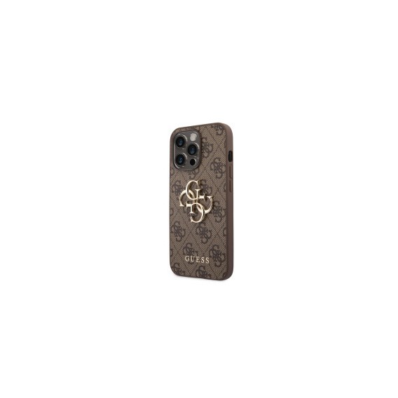 Guess PU 4G Metal Logo Case for iPhone 14 Pro (6,1) Brown