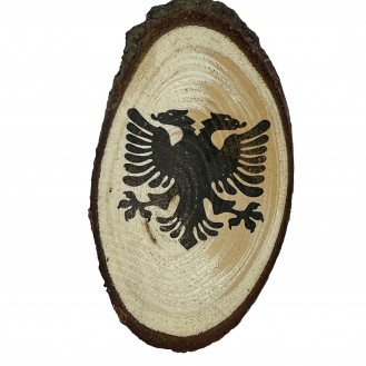 Holzmagnet-Albanien Flagge