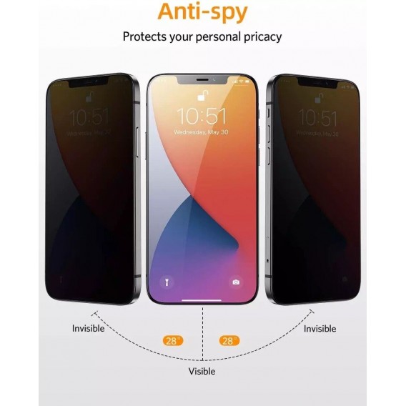 iPhone 14  max Privacy Anti-Spy Tempered Panzerglass