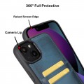 iPhone 14  Bouletta Flex Cover Back Leder Case mit Kartenfach - Blau