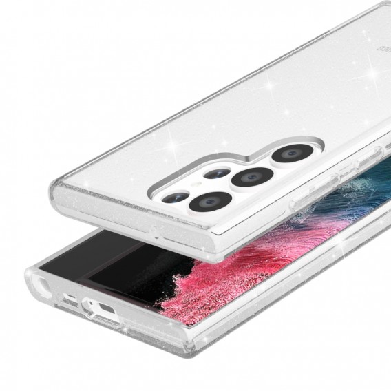 Samsung Galaxy S23 Ultra Silikon Glitzer Transparent  Case