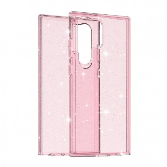 Samsung Galaxy S23 Ultra Silikon Glitzer Transparent Pink  Case