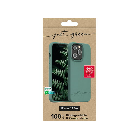 Apple iPhone 13 Mini 100% biologisch abbaubare Handyhülle von Just Green – Khakigrün