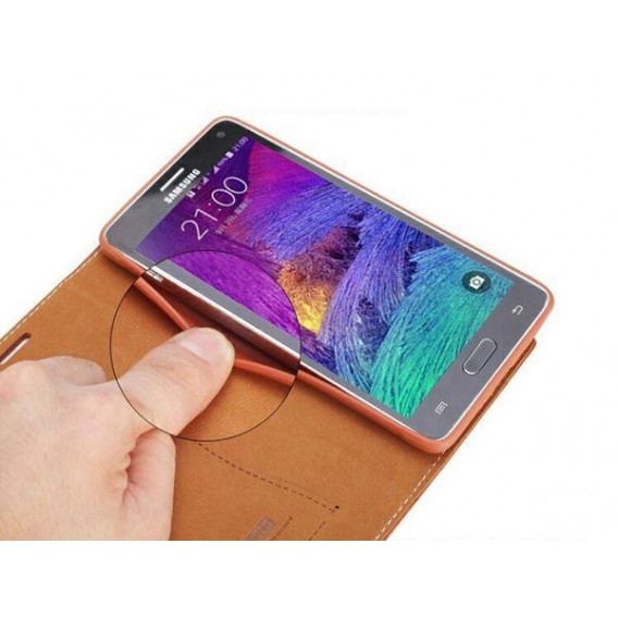 Pink Edel Leder Book Tasche Kreditkarten fach Galaxy Note 4