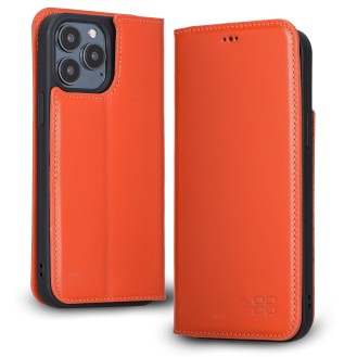 iPhone 13 Pro Max Bouletta Brooks Leder Slim Etui Orange
