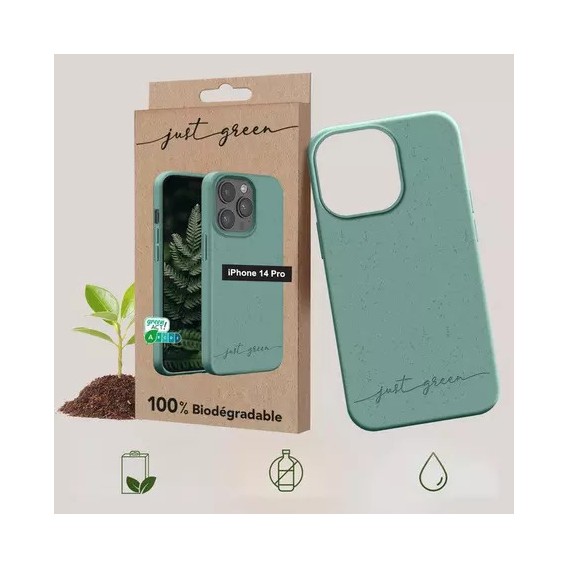 Apple iPhone 14 Pro 100% biologisch abbaubare Handyhülle von Just Green – Khakigrün