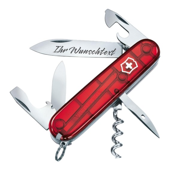 Victorinox SPARTAN Rot transparent mit Gratis Gravur 1.3603.T