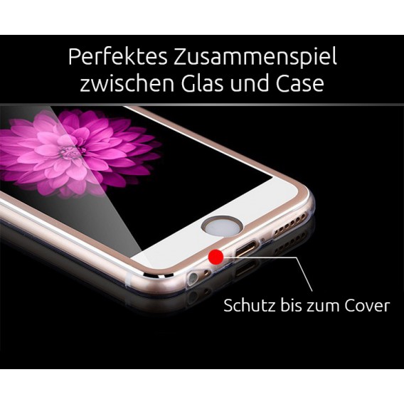 Rosa Panzer Schutzfolie mit erweitertem Alu-Rand iPhone 6 / 6s