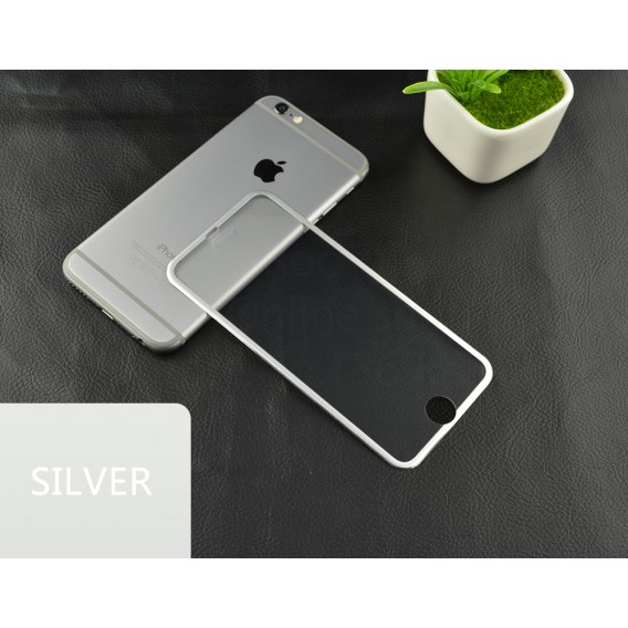 Silber 9H Panzerglas Schutzfolie Alu-Rand iPhone 6+ 6S+