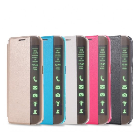 Pink Flip Tasche mit Nachrichten Fenster Galaxy S6
